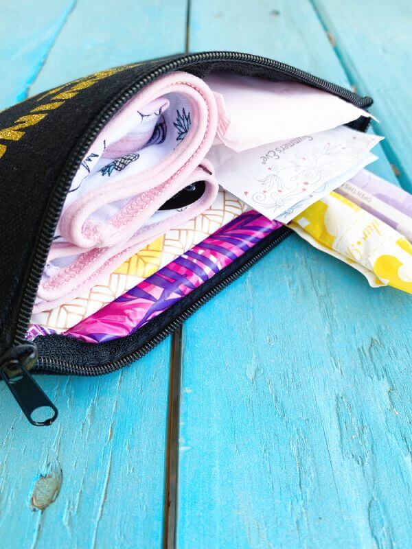 A finished period pouch from Bestowing the Basics