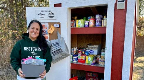 The free Careywood Community Pantry beside the fire station