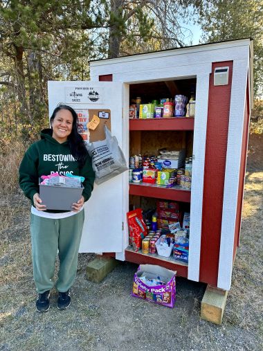 The free Careywood Community Pantry beside the fire station